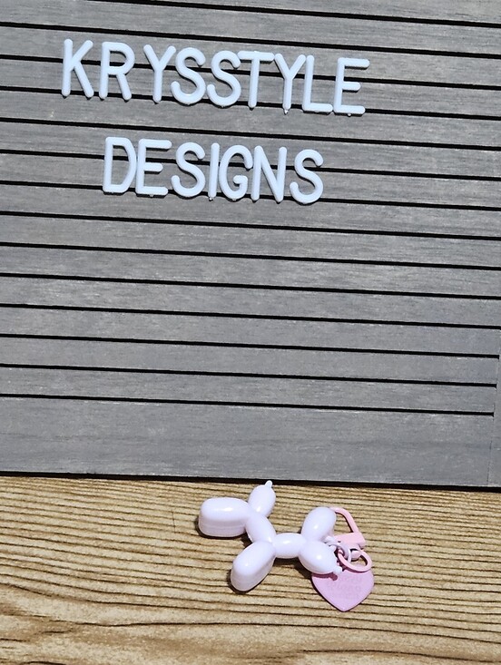 Accessories - Balloon Dog Charm Keychain Pink